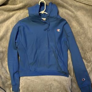 Blue champion hooded sweatshirt